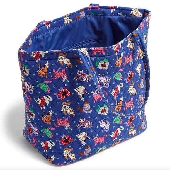 Vera Bradley Kitty Cat HUGE TOTE Essential Grand Tote in Catnip Christmas NWT - Picture 2 of 4